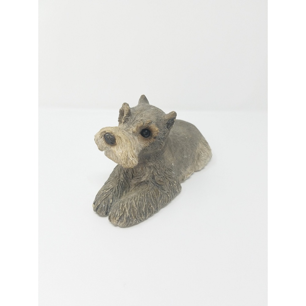 Vtg Sandicast hand painted hand casted clay Schnauzer dog sculpture Sandra Brue